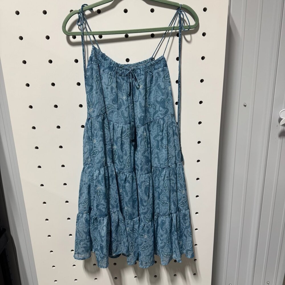 NWT Storia Blue Paisley Mini Dress Size Large